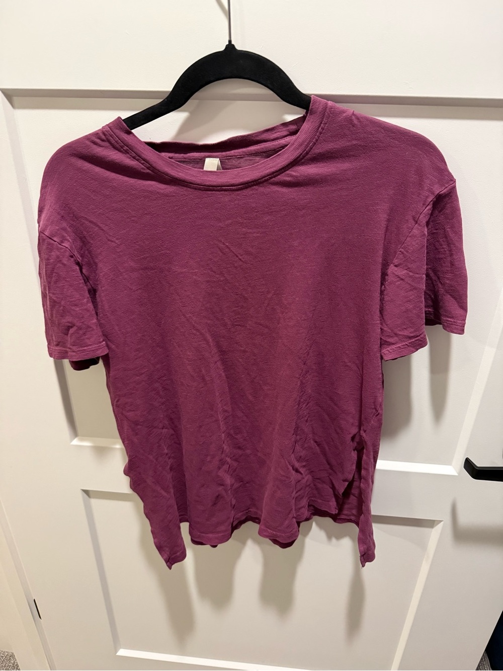 Pact Womens Organic Cotton Cropped Tee Purple XS Minimalist Casual Basic Top